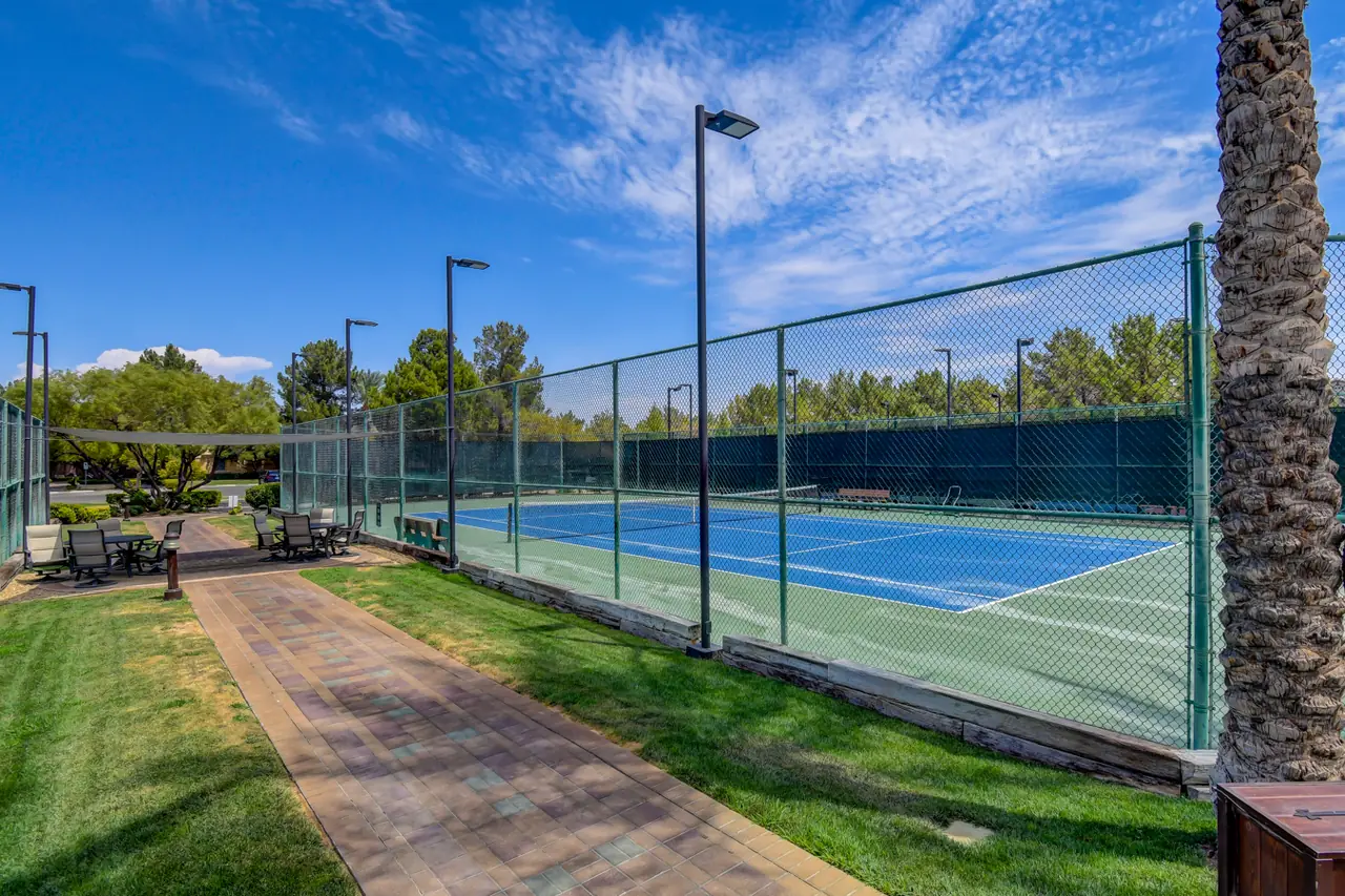 Lighted community tennis courts and walking path